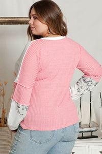 Plus Size Out Seamed Splicing Sweatshirt