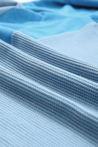Plus Size Waffle-Knit Long Sleeve Slit T-Shirt