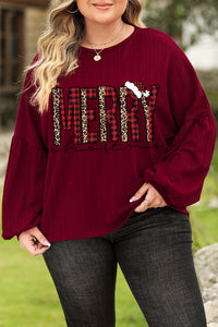 Plus Size MERRY CHRISTMAS Dropped Shoulder Top