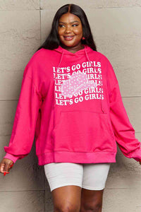 Simply Love Simply Love Full Size LET’S GO GIRLS Graphic Dropped Shoulder Hoodie