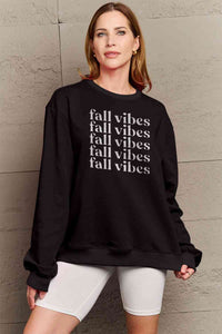 Simply Love Full Size FALL VIBES Graphic Sweatshirt