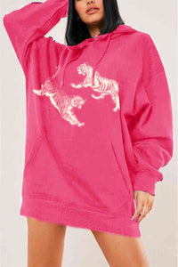Simply Love Simply Love Full Size Dropped Shoulder Tiger Graphic Hoodie