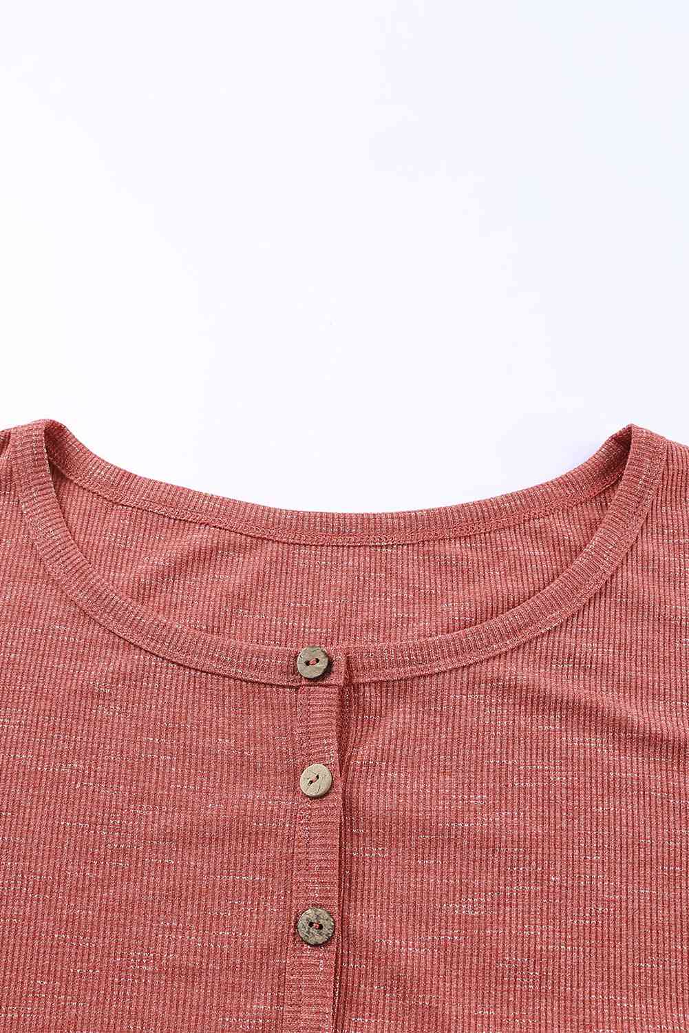 Plus Size Round Neck Long Sleeve Button-Up Midi Dress