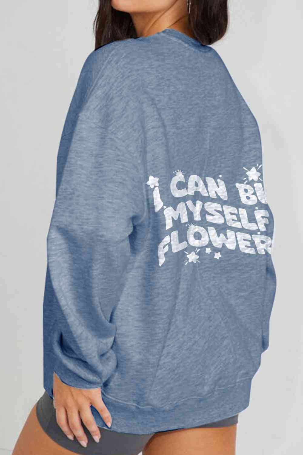 Simply Love Full Size I CAN BUY MYSELF FLOWERS Graphic Sweatshirt