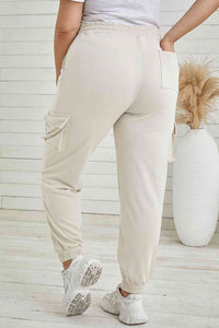 Plus Size Elastic Waist Joggers with Pockets