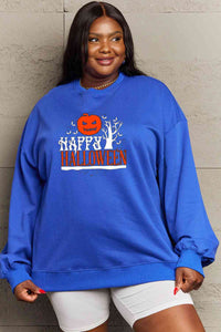 Simply Love Full Size HAPPY HALLOWEEN Graphic Sweatshirt