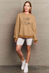 Simply Love Full Size HELLO FALL Graphic Sweatshirt