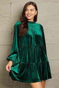 GeeGee Full Size Velvet Tiered Dress