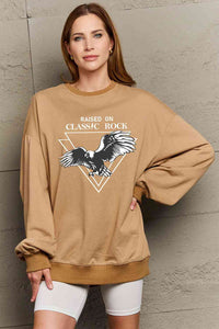 Simply Love Full Size Eagle Graphic Drop Shoulder Sweatshirt