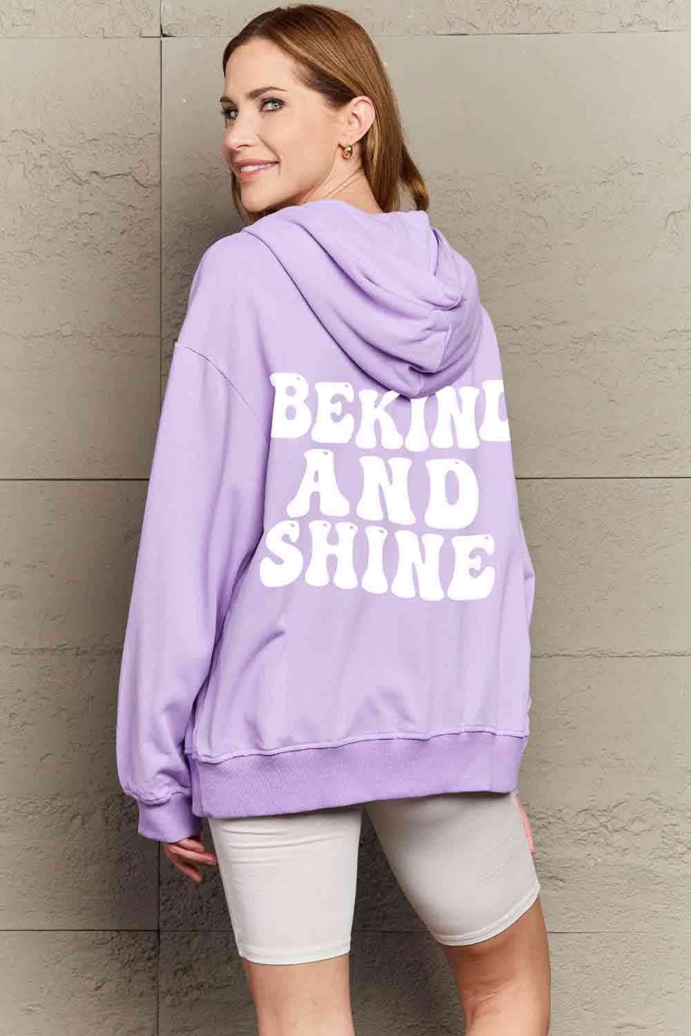 Simply Love Full Size BE KIND AND SHINE Graphic Hoodie
