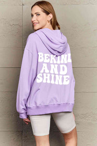 Simply Love Full Size BE KIND AND SHINE Graphic Hoodie