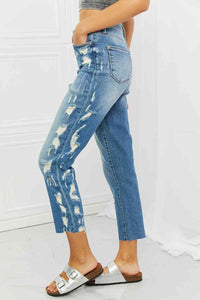 Judy Blue Laila Full Size Straight Leg Distressed Jeans