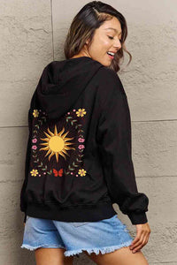 Simply Love Simply Love Full Size Sun Graphic Hooded Jacket