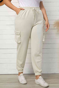 Plus Size Elastic Waist Joggers with Pockets